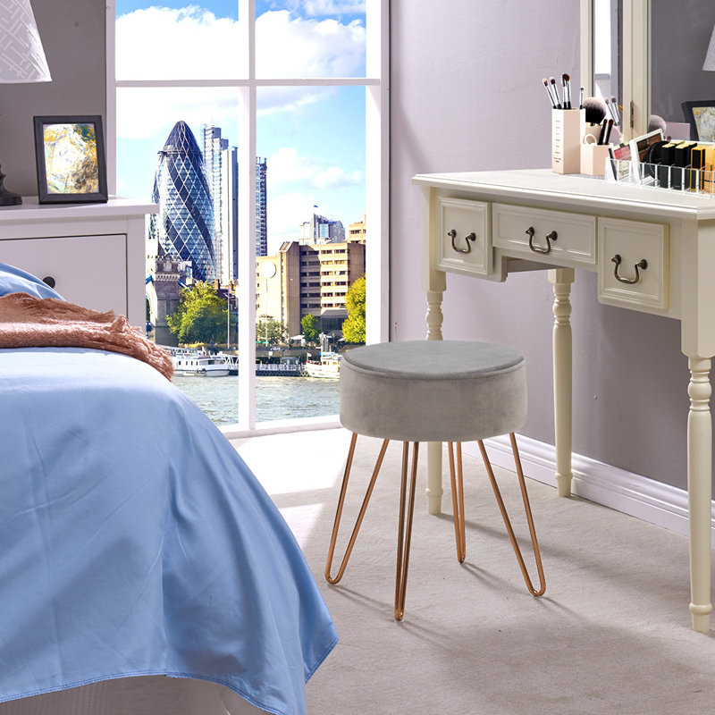 Tabouret de coiffeuse Childress, Gris