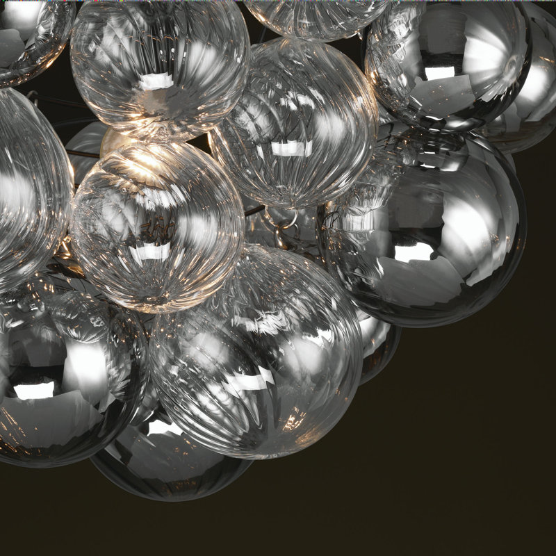 Eroile 1 - Light Dimmable Glass Flush Mount Ceiling Light Dining Room Chandelier, 1 Light