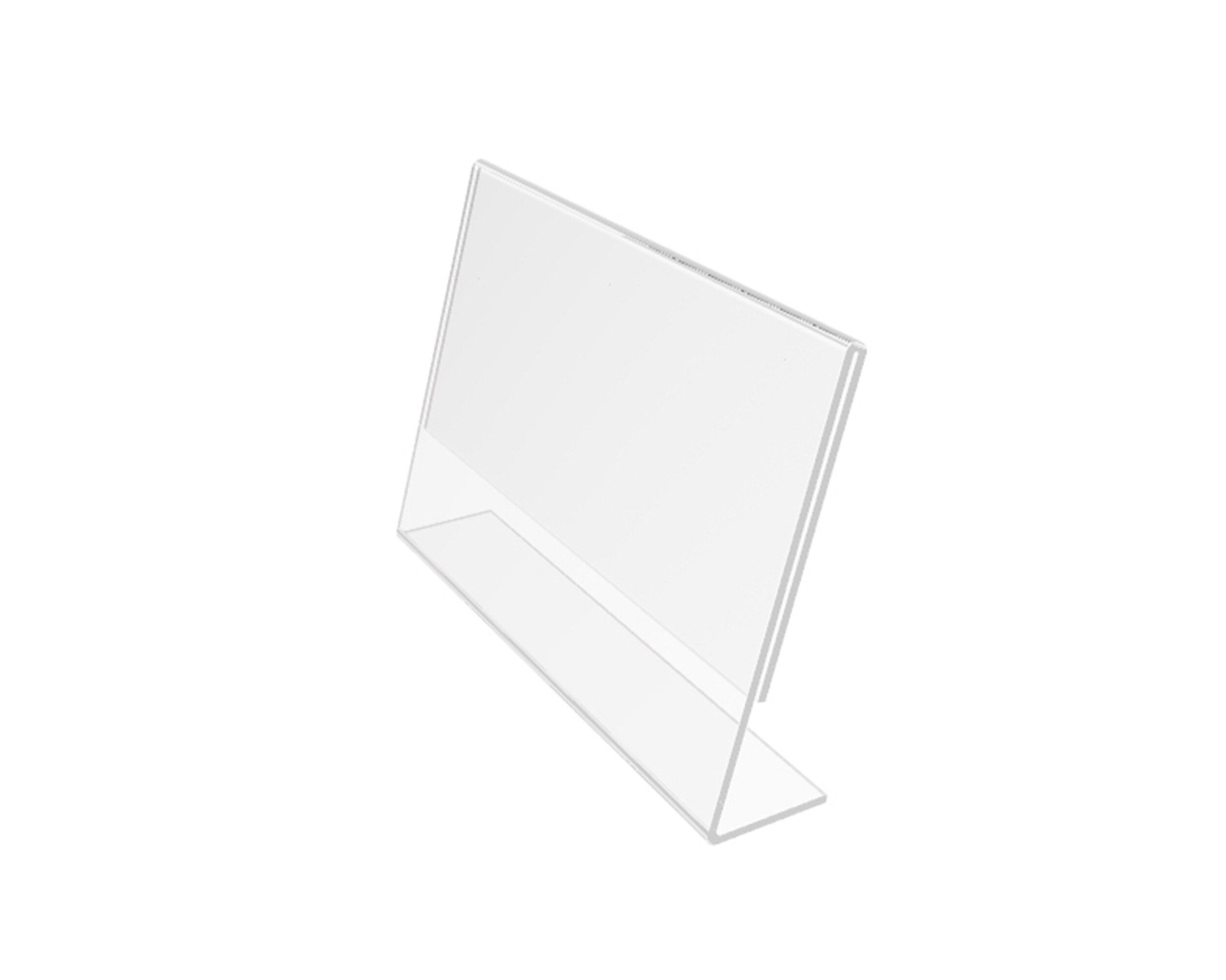 Slant Back Acrylic Sign Holder 5x7 - Clear Picture Frame Stand, 5 x 7