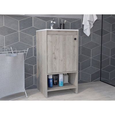 17.70'' Single Bathroom Vanity with Ceramic Top