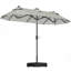 Parasol d'extérieur, parasol de terrasse double face, avec lumières solaires et base, parasol de table de salle à manger à bouton-poussoir inclinable-1341856337
