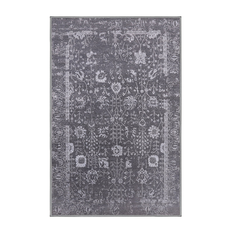 Tapis oriental gris Aramayis, Rectangle 7 pi x 9 pi