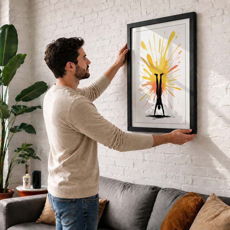 Rising Light Modern - Framed Print, A2 - 59.4 x 42.0 cm, Black