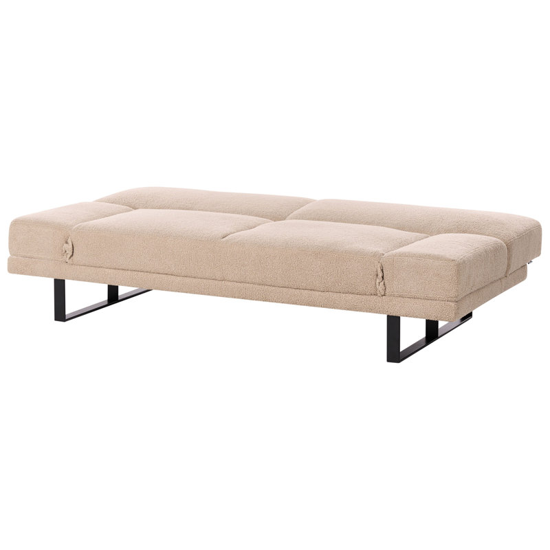 2 Seater Sofa Bed, Sand Beige Boucle