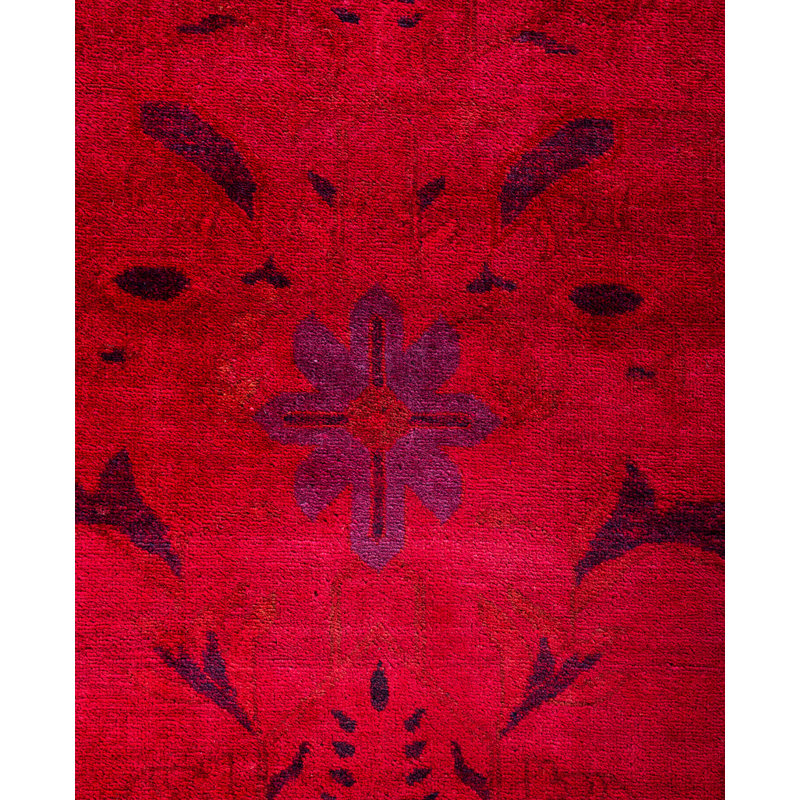 Overdyed Hand-Knotted Wool Modern-Contemporary Red Area Rug 12' 1" x 17' 9"