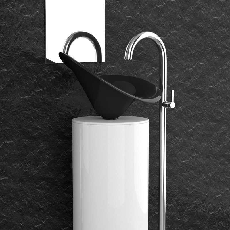 Calla Lilly 18.1'' L Bathroom Sink, Black