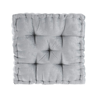 Poly Chenille Square Floor Pillow Cushion Grey 20X20"
