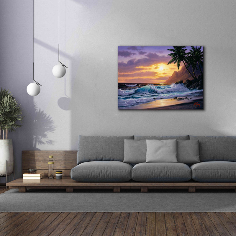 «Sunsets at the beach Never Get Old» par Anthony Casay, art mural sur toile, L 54 po x H 40 po