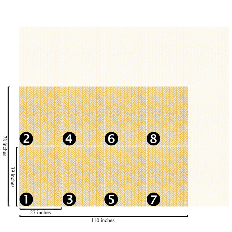 Light Blue Herringbone Wallpaper, Yellow