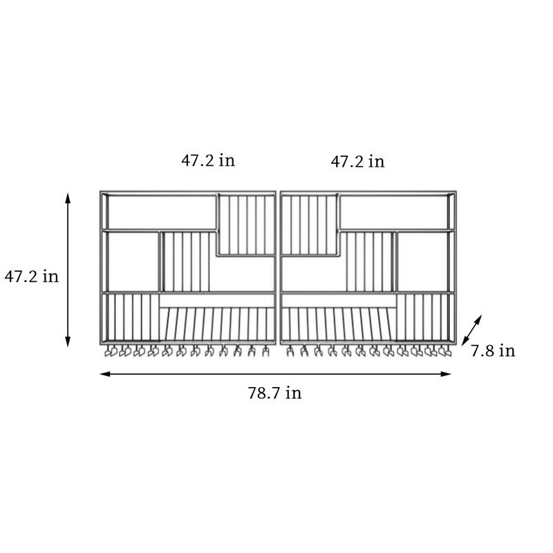 Porte-bouteilles mural Creative, H 47,2 po x l 78,7 po x P 7,8 po