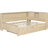 Antique White Milk Finish Full Size Daybed With Trundle And Shelves - Solid Wood Build, For Friends, Storage Items Pine Multi Storage, Supportive Slats