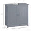 Armoire de salle de bain sous le lavabo avec 2 portes et tablette, meuble-lavabo à piédestal, gris