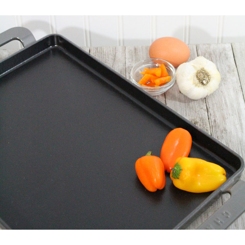 14" Caviar Grey Enameled Cast Iron Griddle