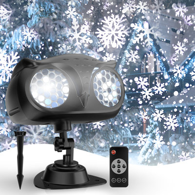 Christmas Projector Lights, The Holiday Aisle® Water-resistant Snowflakes Snow Projector Lamp With Remote Control Timer For Indoor Outdoor Xmas Halloween Birthday Party