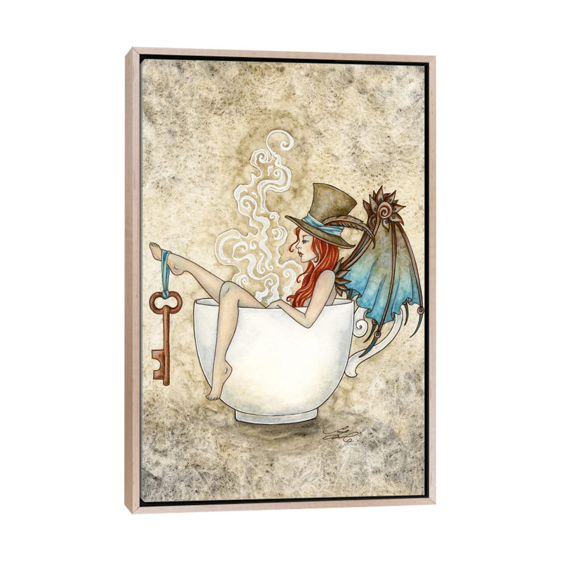 Steam Bath, Natural Wood Floater Framed Canvas, No Mat, 60" H x 40" W x 1.5" D