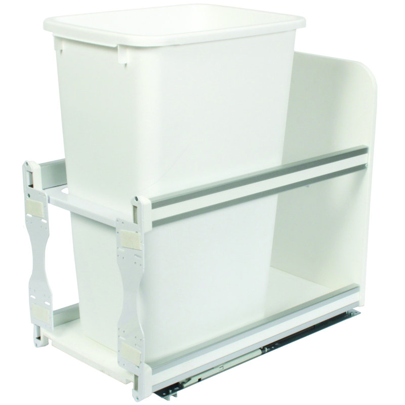 Poubelle à comptoir/sous comptoir en plastique 12,5 gallons, Blanc