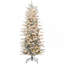 Arbre de Noël artificiel haut 6 pi avec 636 branches floquées par la neige, 250 lumières claires jaunes chaudes, ouverture automatique, ampoule supplémentaire
