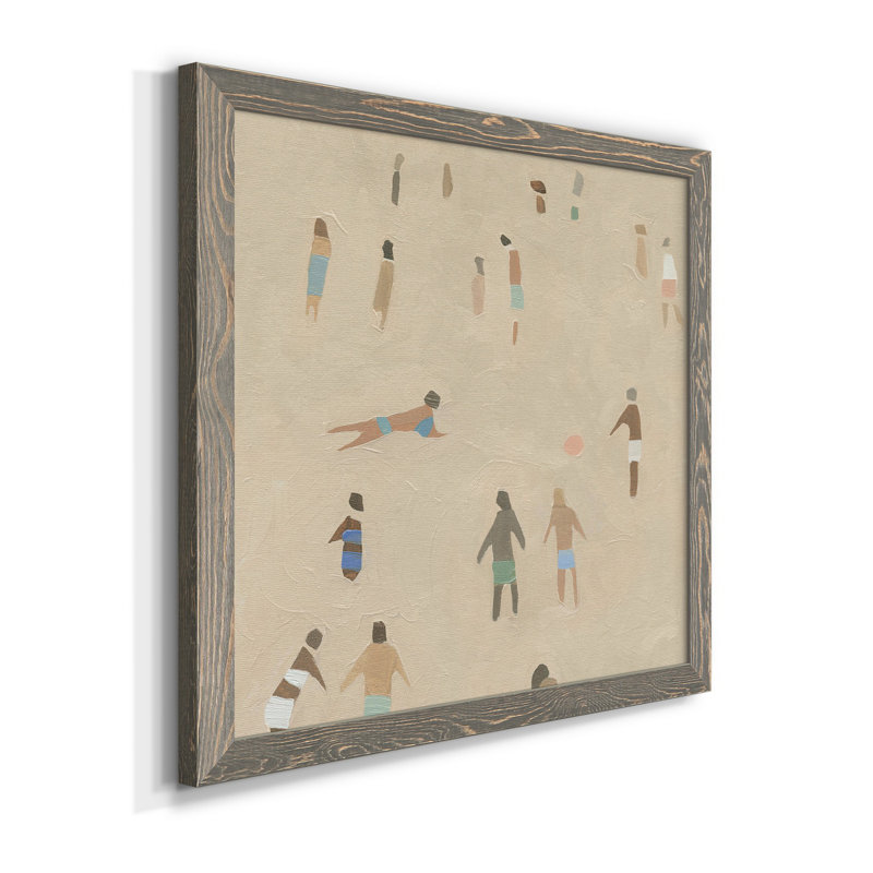 Beach Goer III - Toile encadrée de qualité supérieure - prête à être accrochée, H 31,5 po x l 31,5 po x P 1,5 po, Gris