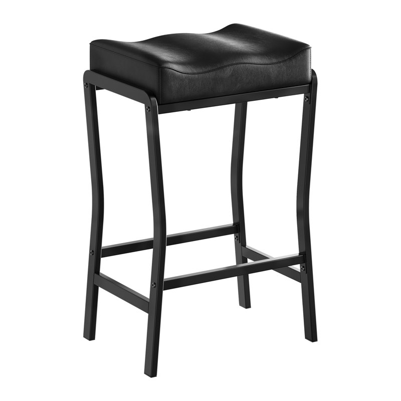 Counter Stool with Metal Frame, 1, Black