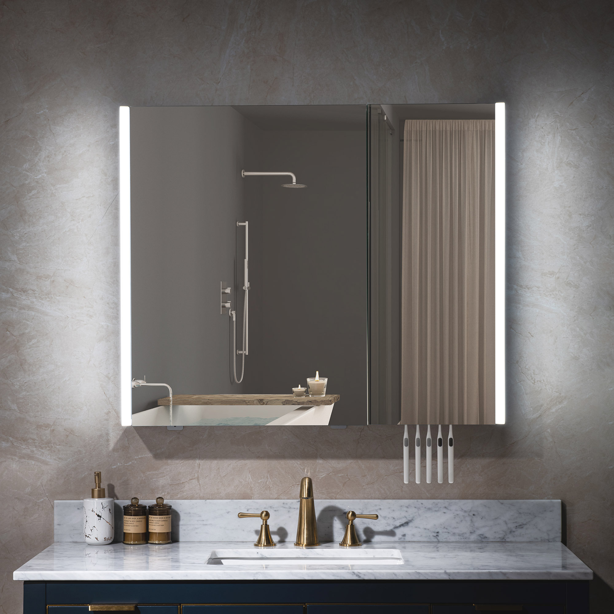 WoodBridge Surface Mount Frameless 2 Doors Medicine with 4