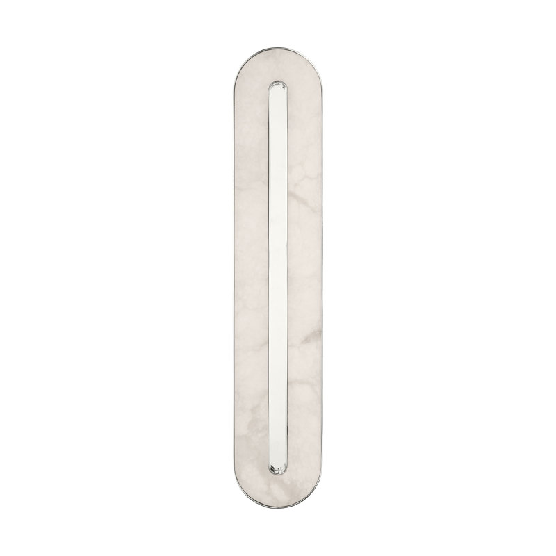 Wyllis LED Flush Mounted Sconce, 24" H x 2.6" W x 4.7" D, Polished Nickel