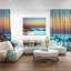 «Sunset Over Sky Seascape» par Designart - reproduction de photo sur toile-16523498