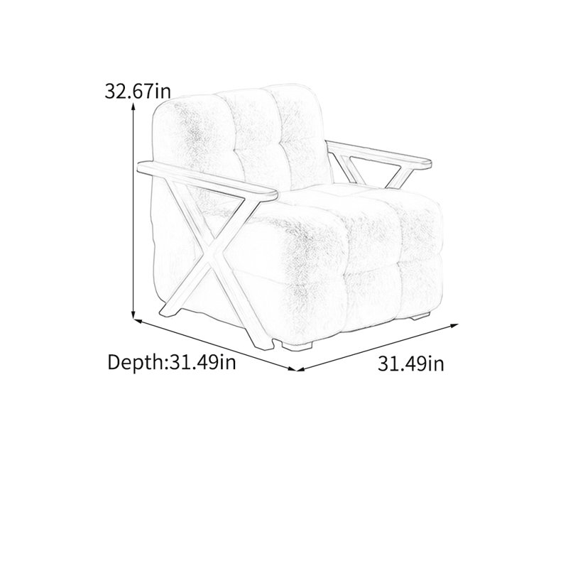 Fauteuil de loisir luxueux en molleton léger