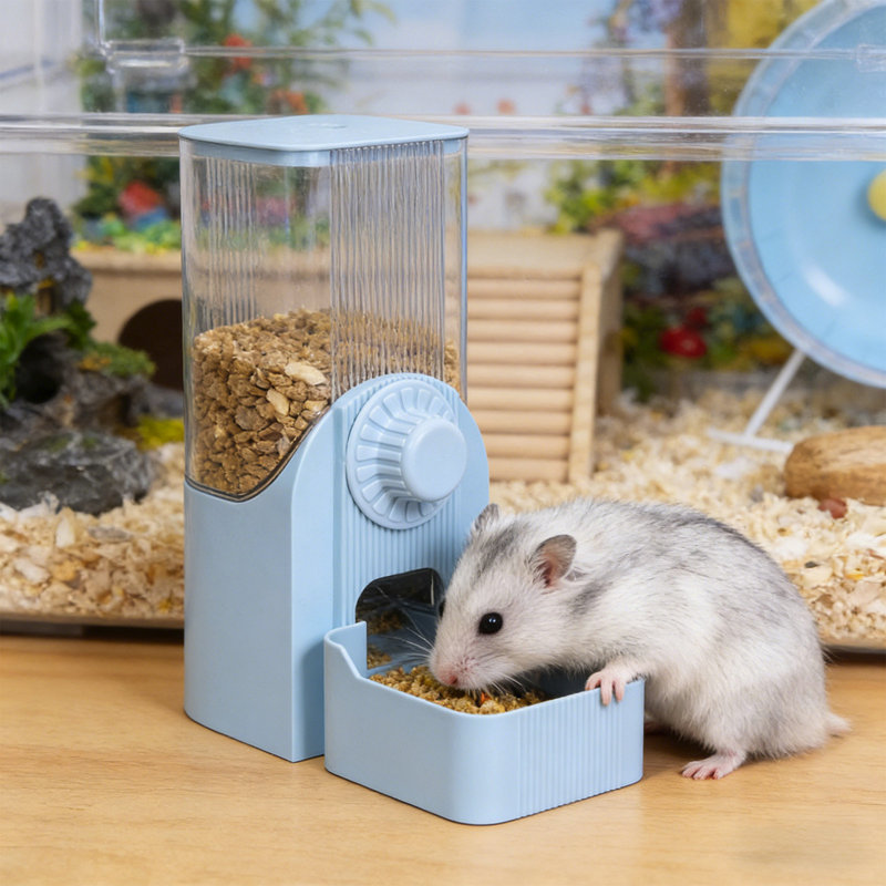 Distributeur d'eau mural pour animaux et distributeur d'eau mural pour petits lapins, 8,85 x 8,26 po, bleu, Blue