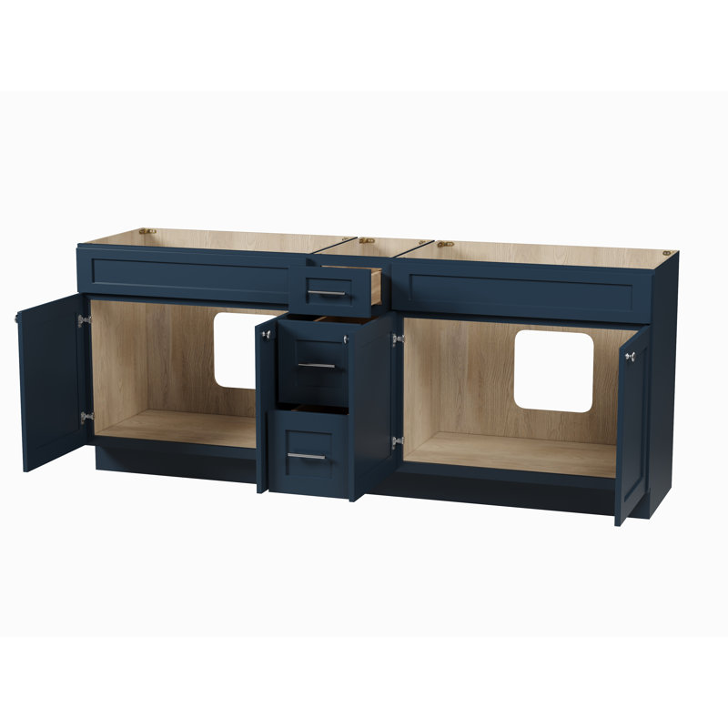 Base de meuble-lavabo double 84 po Disar, Bleu