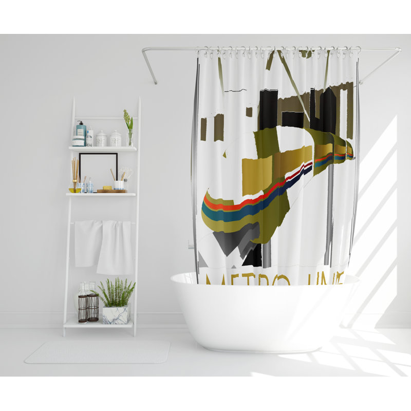 Fleury Polyester Shower Curtain Set, 168cm H x 168cm W
