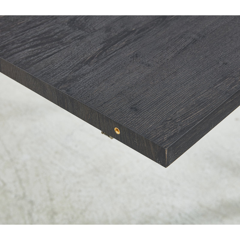 Table extensible, table de salle à manger, table de bureau, table basse, pieds en métal, plateau en bois aggloméré, 100/140 / 180X100X75Cm, couleur noire