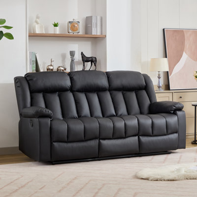 Kyleigh 3 Seater Faux Leather Reclining Sofa