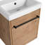 16'' Bathroom Vanity With Ceramic Sink. Floating Design. Modern Style. Plywood Construction. Oak Colour. Spacious Storage. Fits Compact Bathrooms Ideal For Small Bath Areas-1070923082
