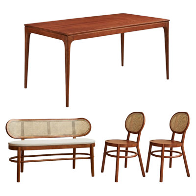 Simple Retro All Solid Wood Ash Dining Table Set