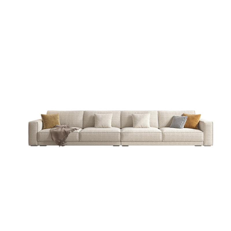Simple modern cotton and linen sofa, 32.28" H x 133.85" W x 39.37" D, 5