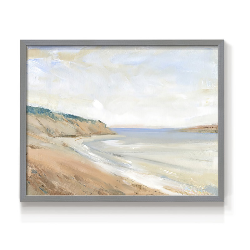 Shoreline Study I -Framed Print - Restickable, H 8 po x l 10 po, Gris
