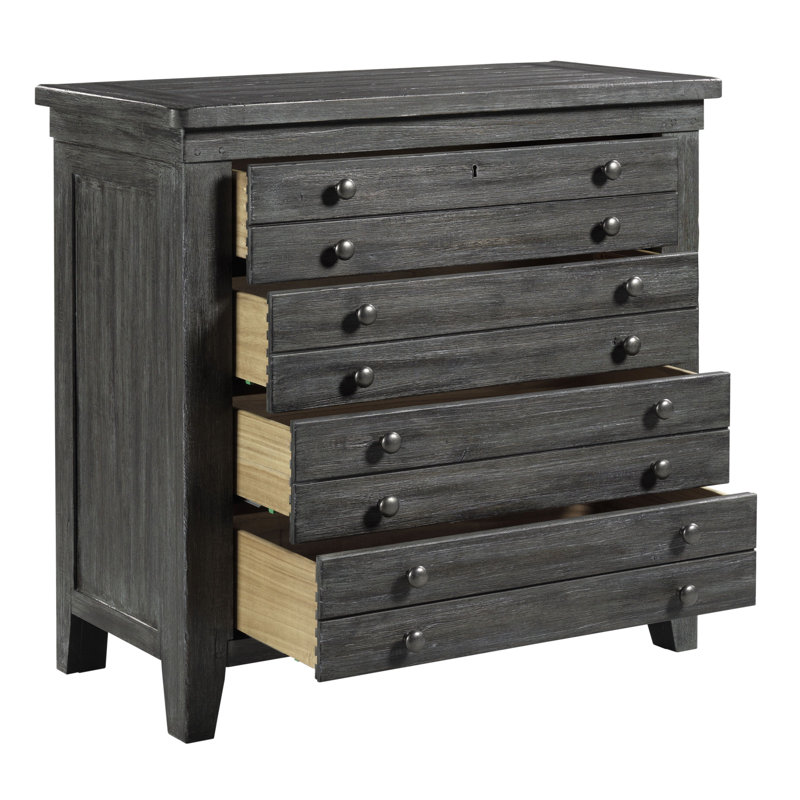 Commode anglaise à 4 tiroirs Janaisa, gris