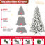 Arbre de Noël enneigé 6 pi avec 300 lumières blanches chaudes, 779 pointes, installation facile, base en métal pour arbre d'hiver, finition, fil mémoire, décor d'ambiance de support stable-1370132076