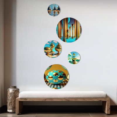 Décoration murale dorée Golden Spheres Infinity IV - City