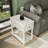 Montevideo Collection Mid-Century Modern Wood End Table with Drawer and Storage Shelf, Rectangular Veneer Side Table for Living Room, Bedroom and Small Spaces, Distressing White-707586244