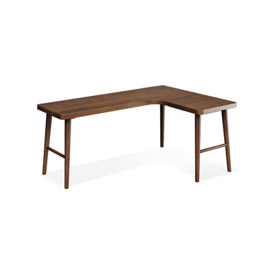 70.87"Walnut L-Shaped Solid Wood desk