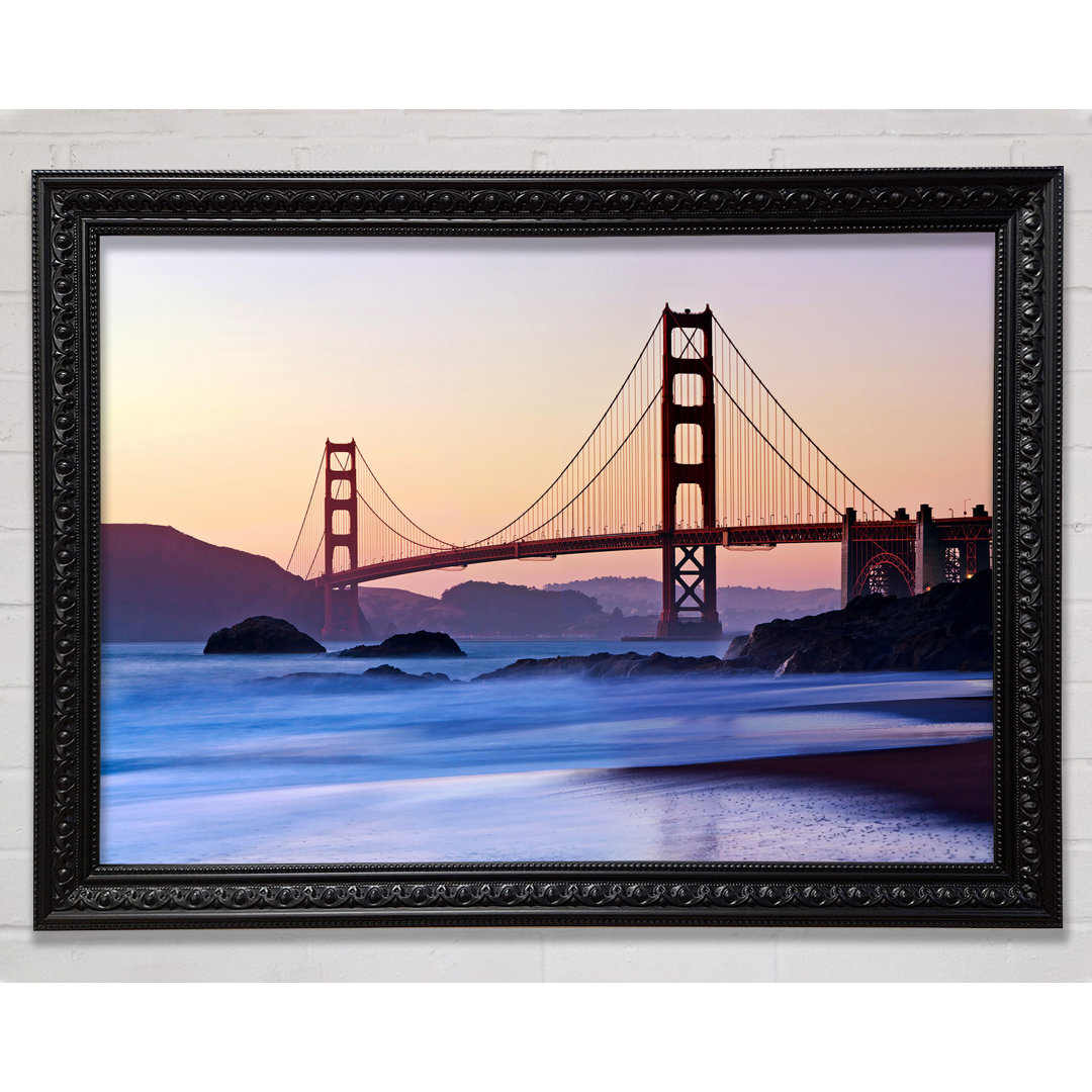 Golden Gate Bridge Over The Misty Waters Gerahmter Druck