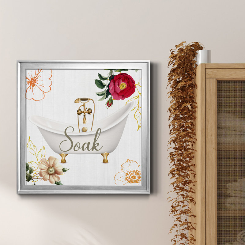 Soak - Peinture sur toile encadrée, Toile encadrée argentée, H 17,5 po x l 17,5 po x P 1,5 po