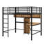 Lit mezzanine avec bureau en L et tablettes