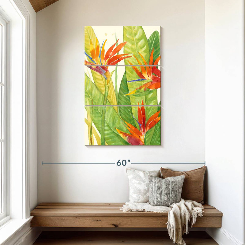 Harnek aquarelle fleurs tropicales I, H 45 po x l 28 po