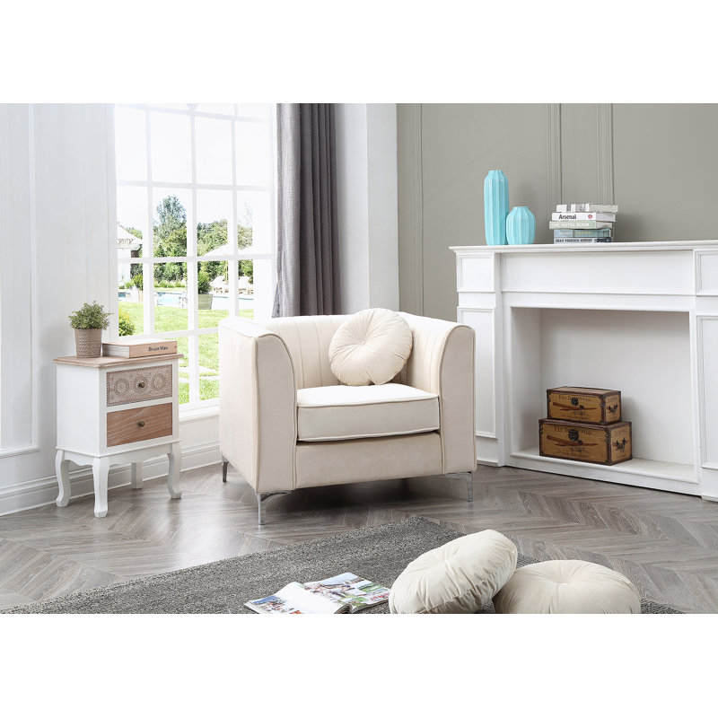 Fauteuil contemporain incliné ivoire, Ivoire ivoire