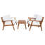 Ensemble de conversation pour patio 4 personnes avec coussins Avyion Acacia-822799144