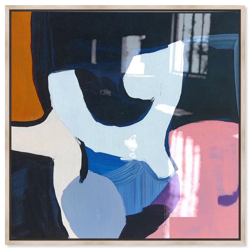 Oliver Gal Coastal Minimalism Abstract - Hand-Applied Glass Coat Framed Canvas Art, 30" H x 30" W, Cream