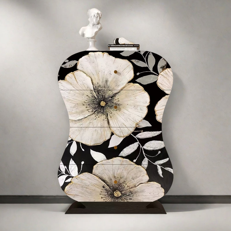 Commode d'appoint de rangement moderne à quatre tiroirs
