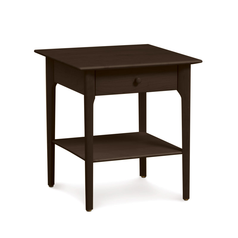 Sarah 22'' W Solid Wood Nightstand, 24", Smoke Cherry